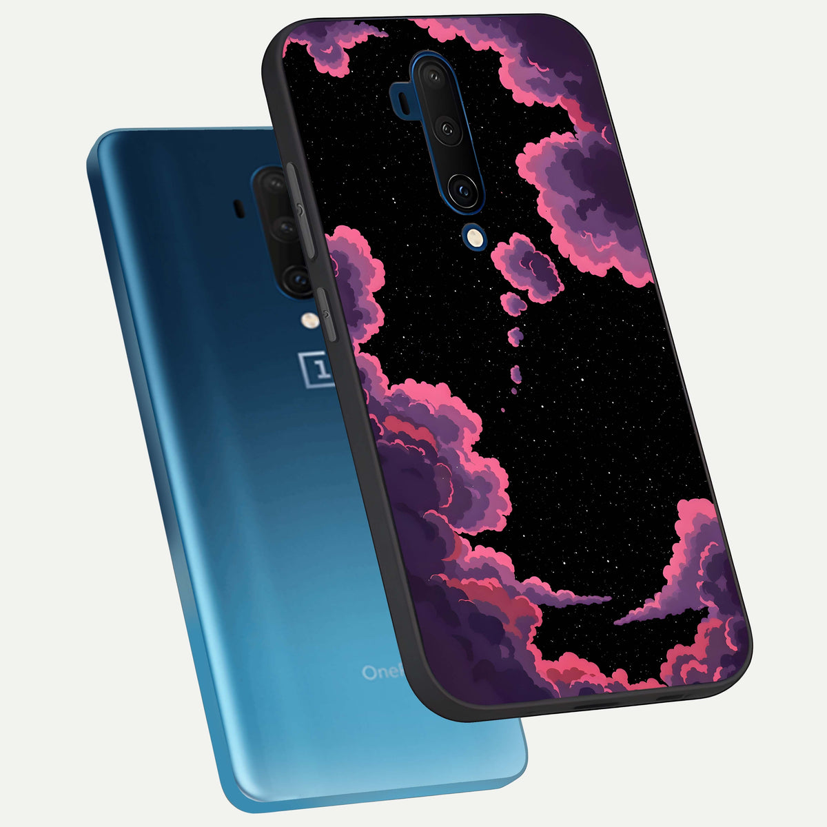  Cosmic Cloud Journey phone case For OnePlus 7T Pro showing premium glass back cover with detailed artwork