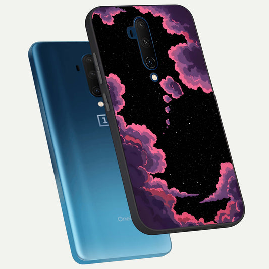  Cosmic Cloud Journey phone case For OnePlus 7T Pro showing premium glass back cover with detailed artwork