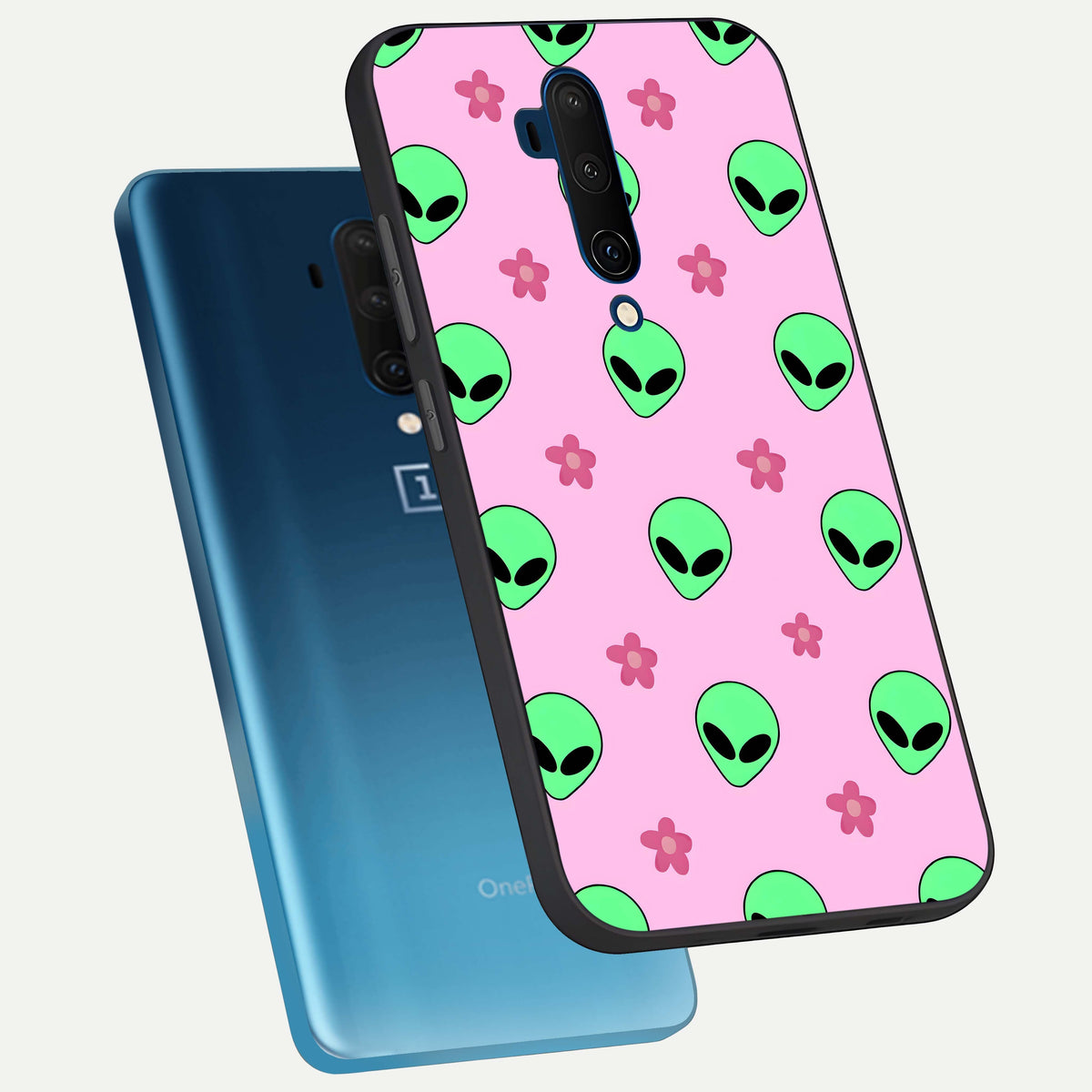 Cosmic Cute Crush phone case For OnePlus 7T Pro showing premium glass back cover with detailed artwork
