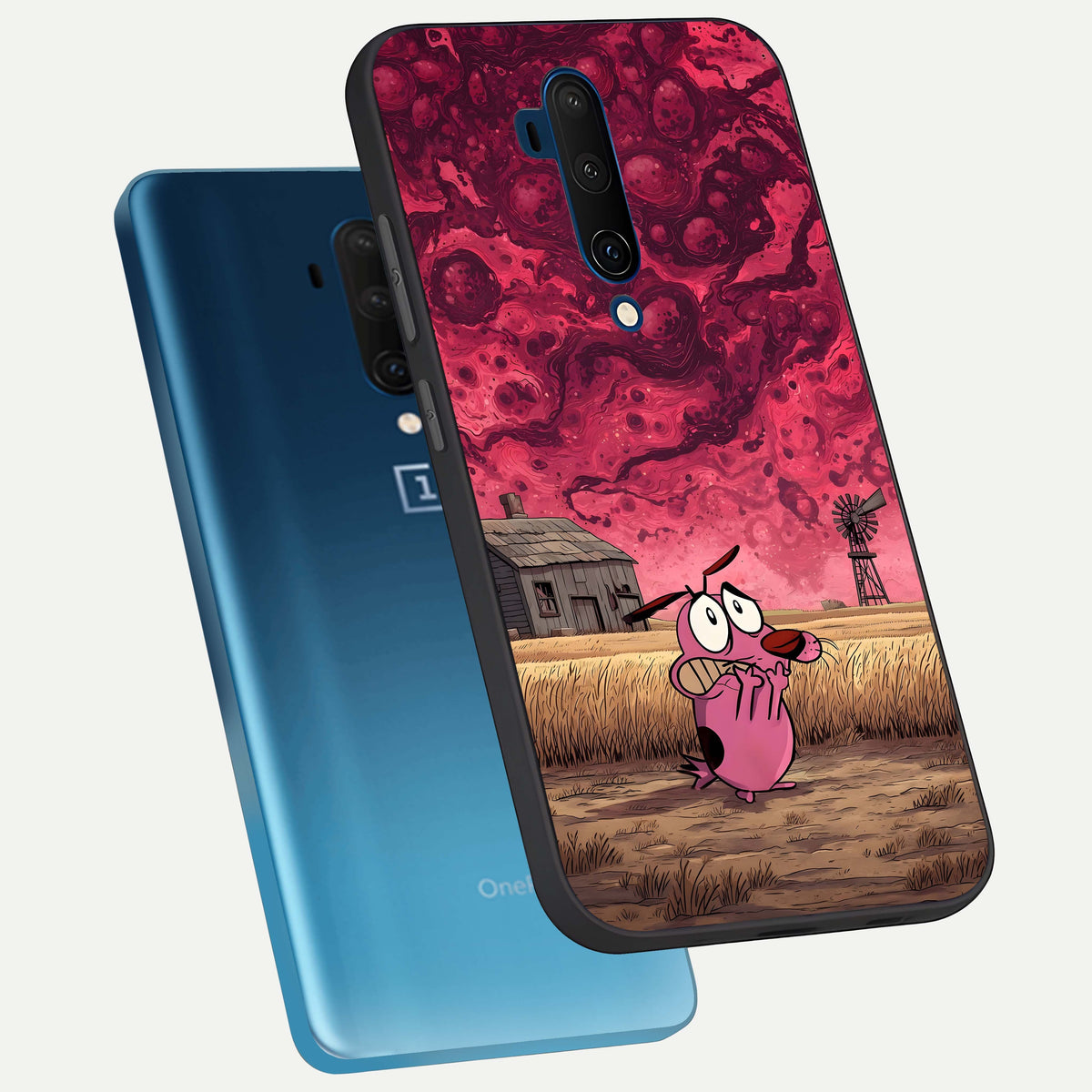  Courage Under Sky phone case For OnePlus 7T Pro showing premium glass back cover with detailed artwork