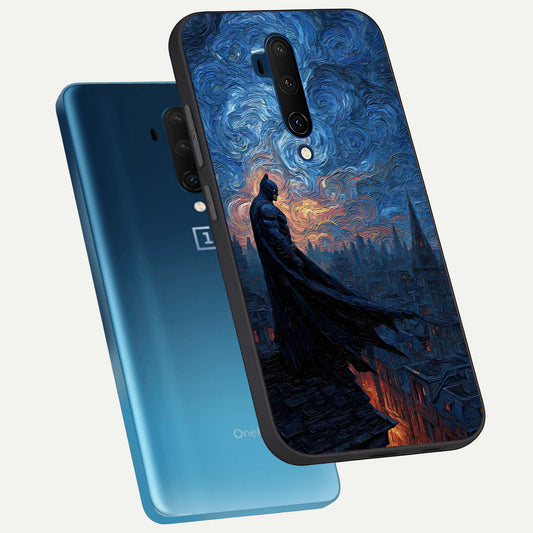  Dark Knight Dusk phone case For OnePlus 7T Pro showing premium glass back cover with detailed artwork