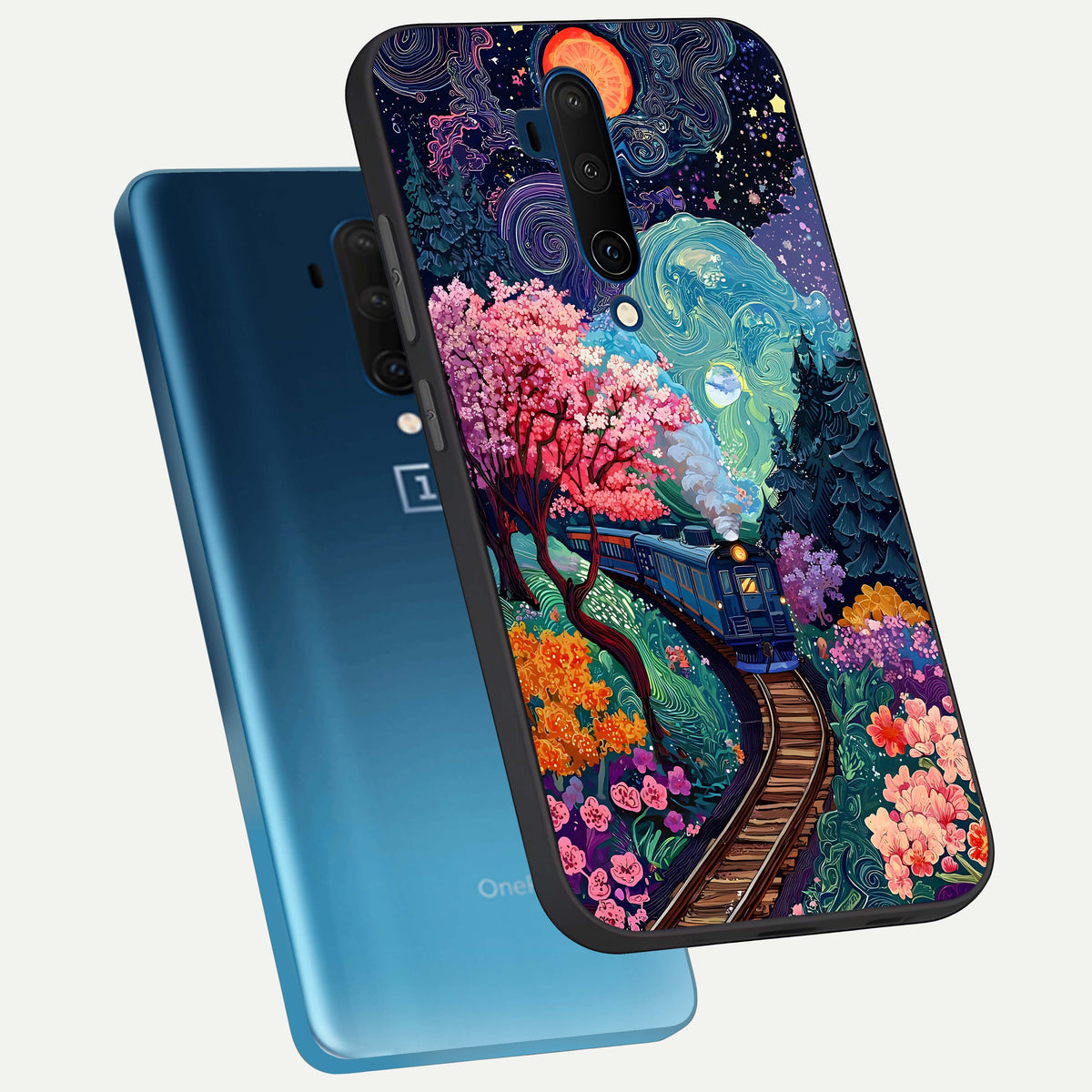  Digital Art phone case For OnePlus 7T Pro showing premium glass back cover with detailed artwork