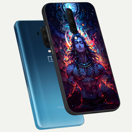  Divine Fire Shiv phone case For OnePlus 7T Pro showing premium glass back cover with detailed artwork