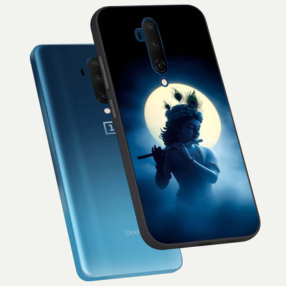  Divine Moon Flute phone case For OnePlus 7T Pro showing premium glass back cover with detailed artwork
