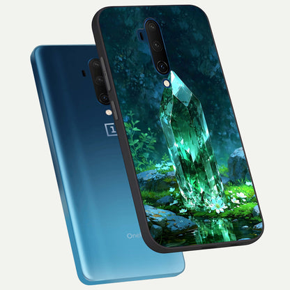  Emerald Light Crystal phone case For OnePlus 7T Pro showing premium glass back cover with detailed artwork