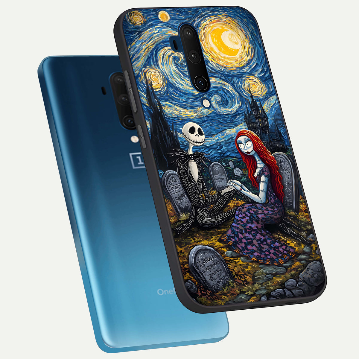  Eternal Night Love phone case For OnePlus 7T Pro showing premium glass back cover with detailed artwork