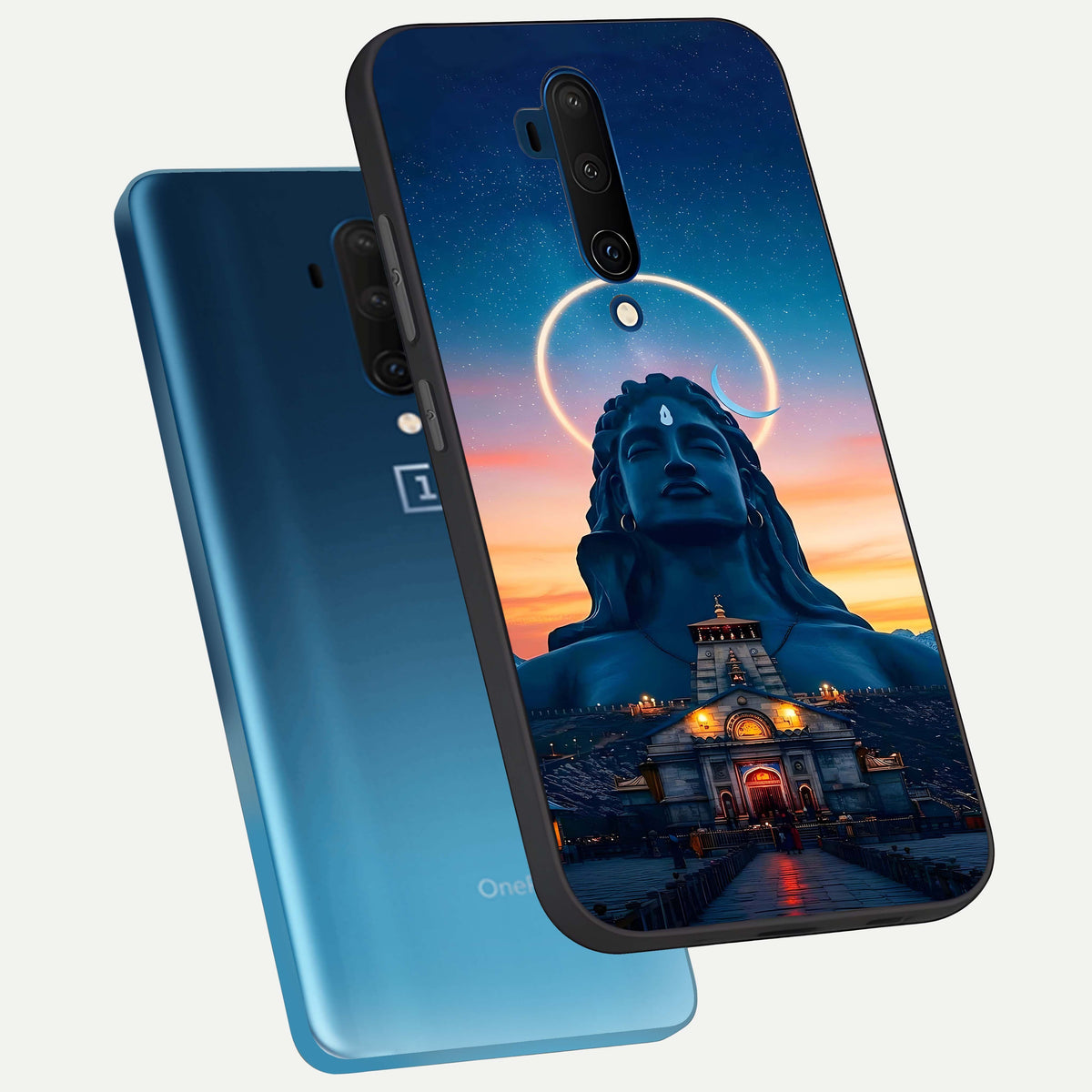  Eternal Shiva Aura phone case For OnePlus 7T Pro showing premium glass back cover with detailed artwork