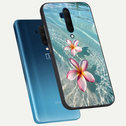  Floating Bloom Bliss phone case For OnePlus 7T Pro showing premium glass back cover with detailed artwork