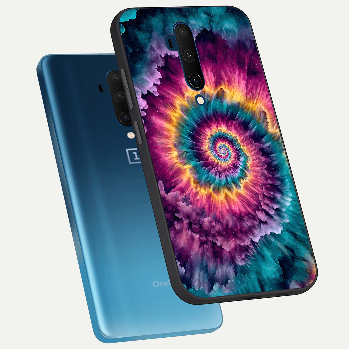  Galactic Spiral Burst phone case For OnePlus 7T Pro showing premium glass back cover with detailed artwork
