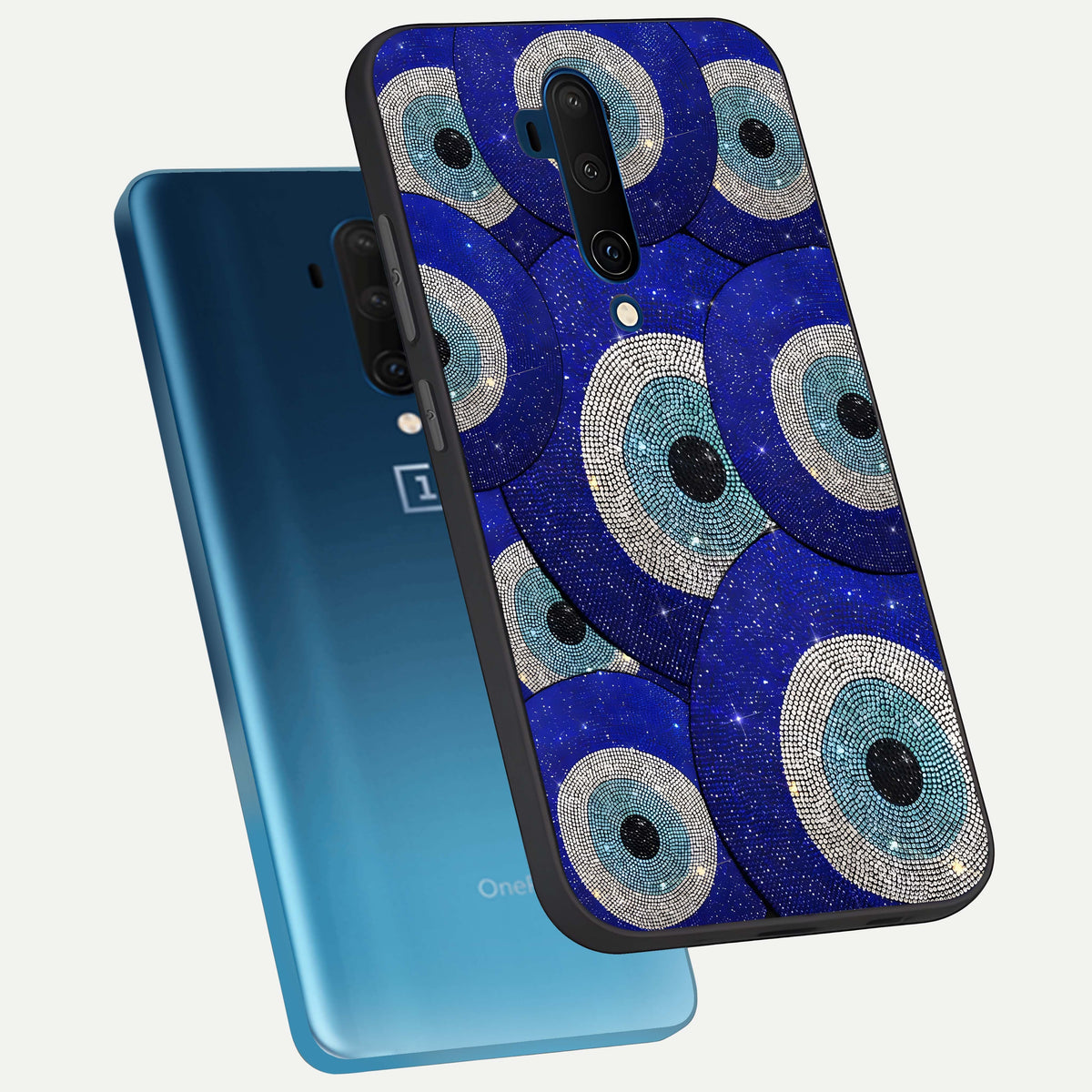  Galaxy Eye Flow phone case For OnePlus 7T Pro showing premium glass back cover with detailed artwork