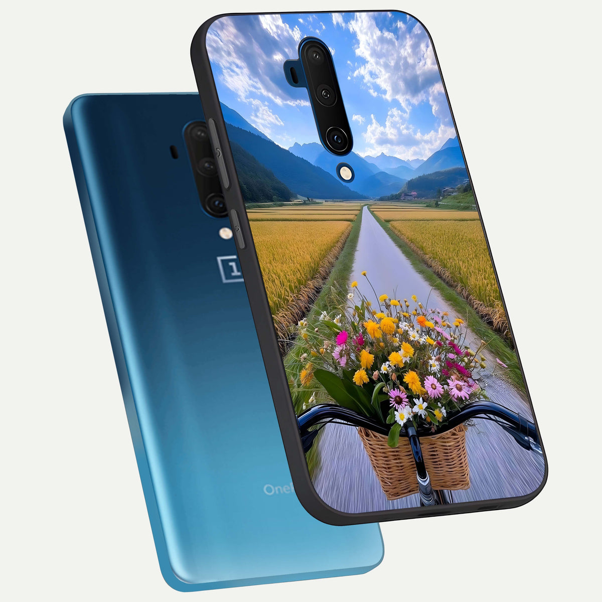  Golden Field Journey phone case For OnePlus 7T Pro showing premium glass back cover with detailed artwork