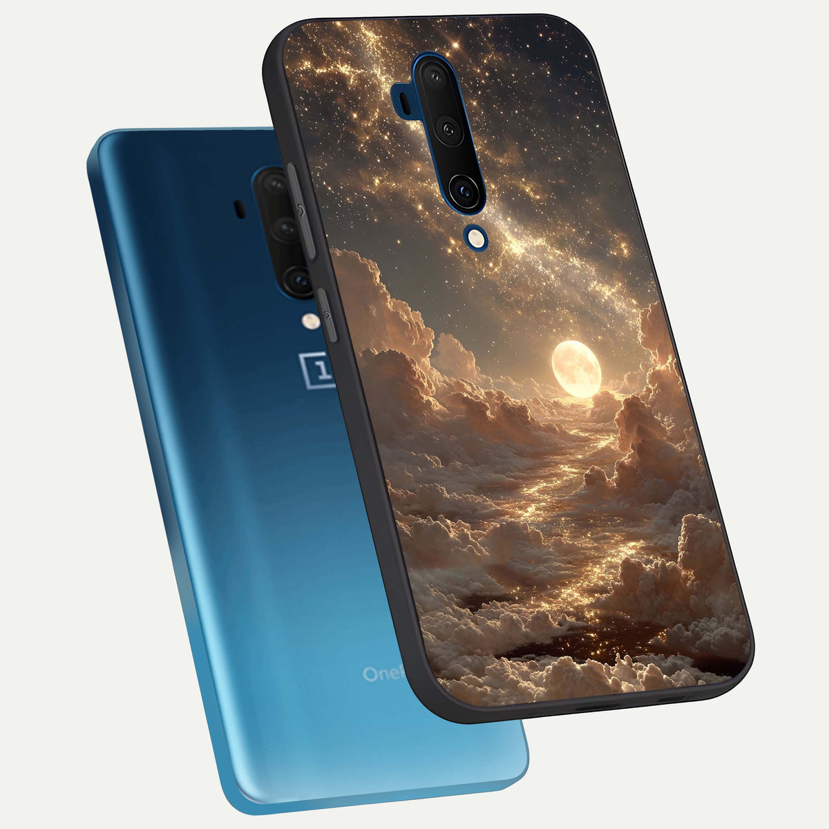  Golden Sky Dream phone case For OnePlus 7T Pro showing premium glass back cover with detailed artwork