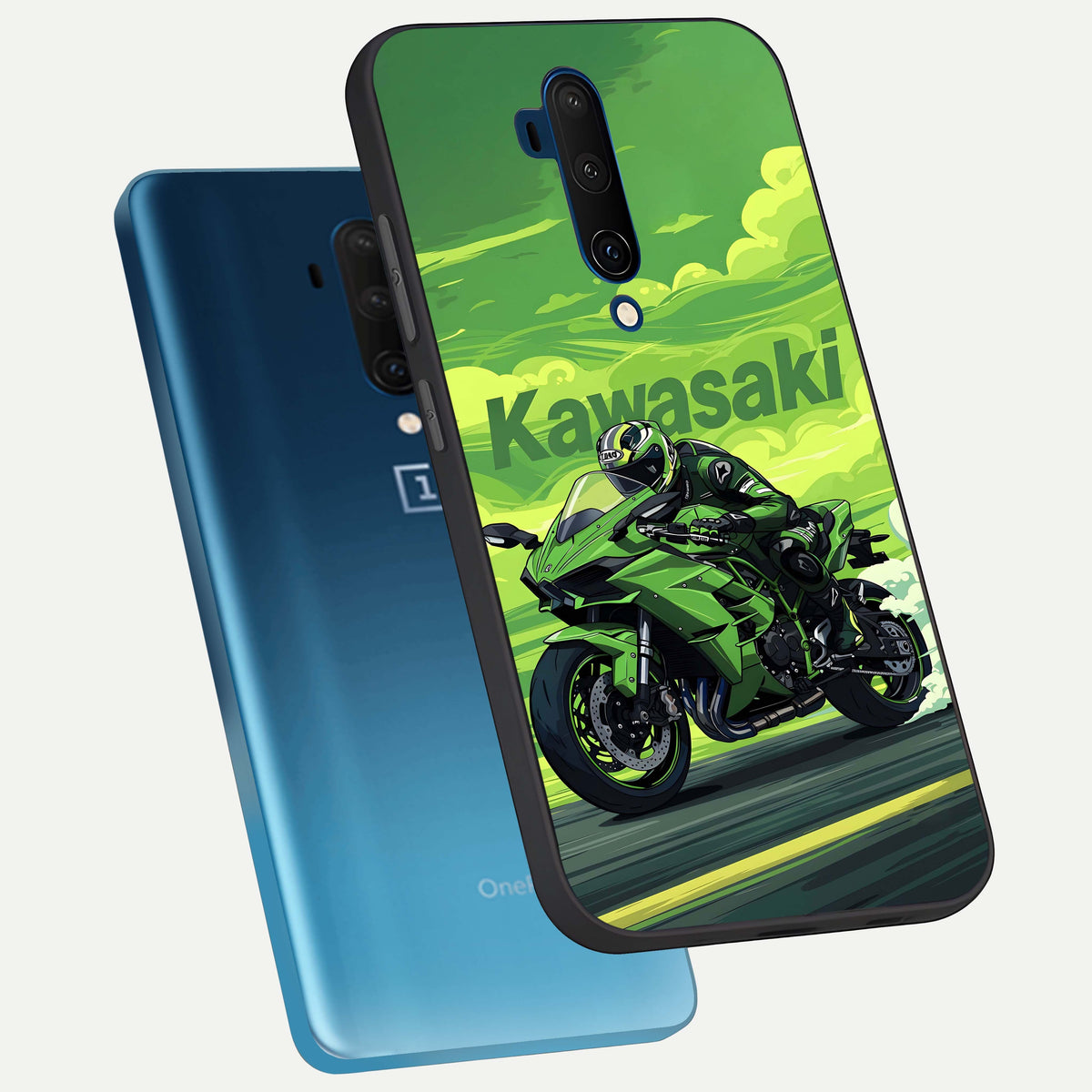  Greenery Sky phone case For OnePlus 7T Pro showing premium glass back cover with detailed artwork