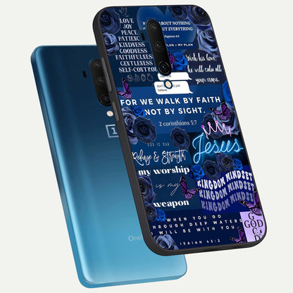  Kingdom Faith Glow phone case For OnePlus 7T Pro showing premium glass back cover with detailed artwork
