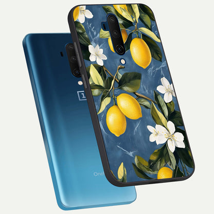  Lemon Dream Garden phone case For OnePlus 7T Pro showing premium glass back cover with detailed artwork