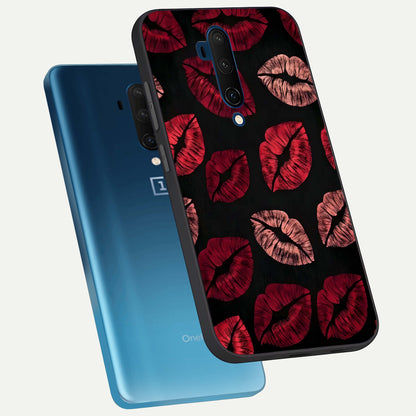  Midnight Kiss Love phone case For OnePlus 7T Pro showing premium glass back cover with detailed artwork