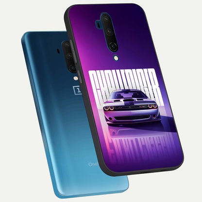  Midnight Muscle Ride phone case For OnePlus 7T Pro showing premium glass back cover with detailed artwork