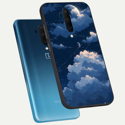  Moon Dream Haze phone case For OnePlus 7T Pro showing premium glass back cover with detailed artwork