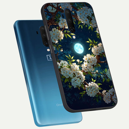  Moonlit Blossom Dream phone case For OnePlus 7T Pro showing premium glass back cover with detailed artwork