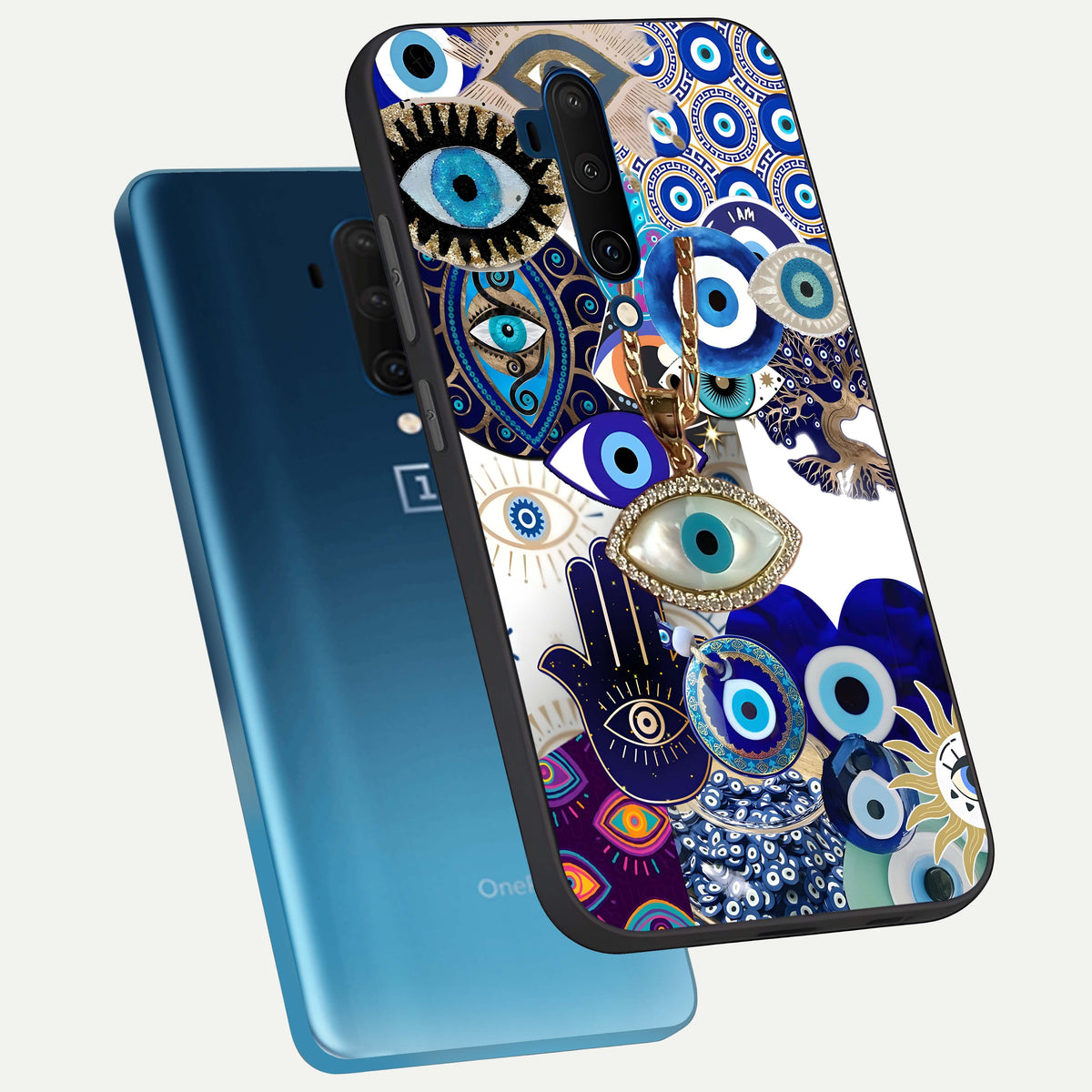  Mystic Charm Eye phone case For OnePlus 7T Pro showing premium glass back cover with detailed artwork