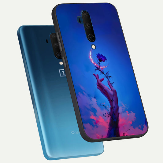  Mystic Hand phone case For OnePlus 7T Pro showing premium glass back cover with detailed artwork