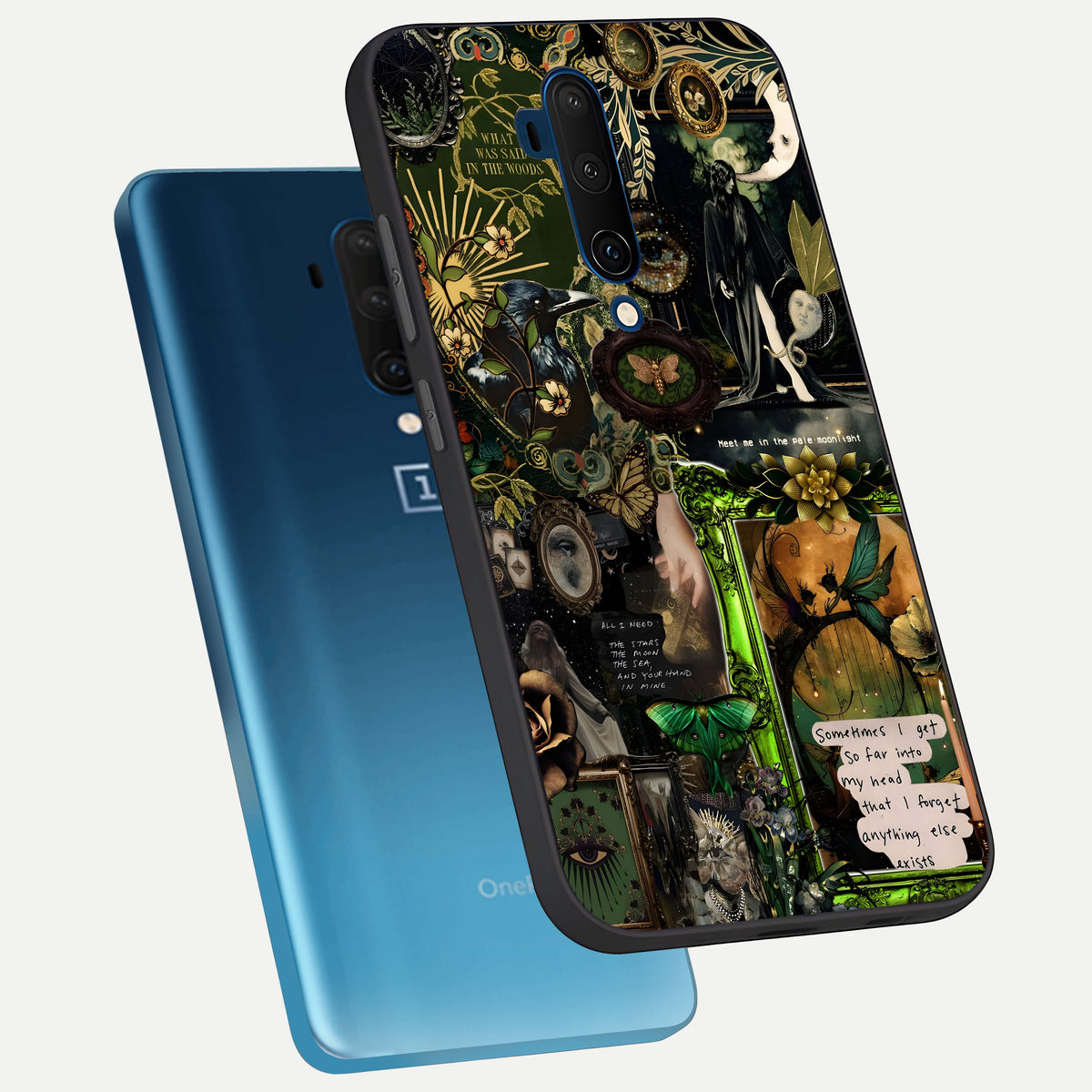  Mystic Woods Secret phone case For OnePlus 7T Pro showing premium glass back cover with detailed artwork
