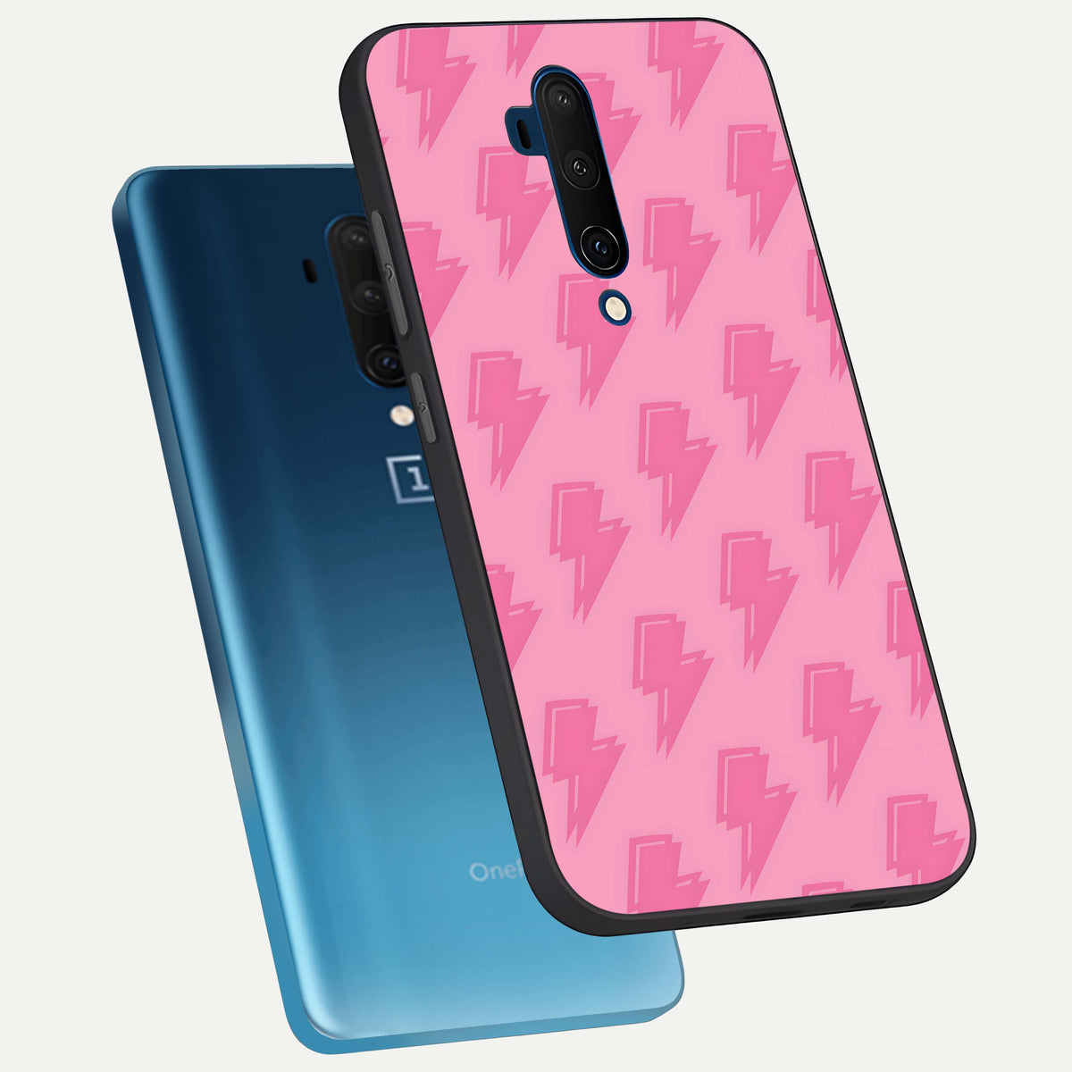  Pink Moo Magic phone case For OnePlus 7T Pro showing premium glass back cover with detailed artwork
