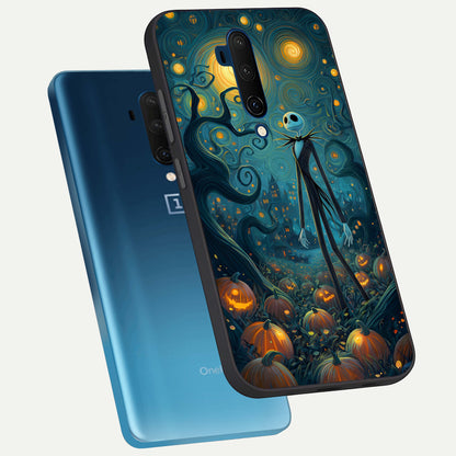  Pumpkin Moonlight Tale phone case For OnePlus 7T Pro showing premium glass back cover with detailed artwork