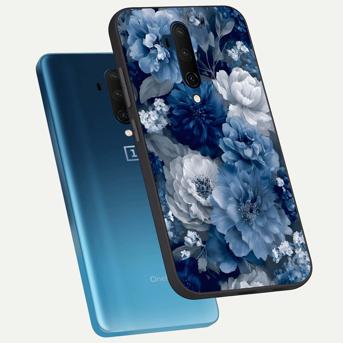  Royal Bloom Garden phone case For OnePlus 7T Pro showing premium glass back cover with detailed artwork