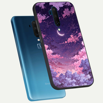  Sky Drift Clouds phone case For OnePlus 7T Pro showing premium glass back cover with detailed artwork