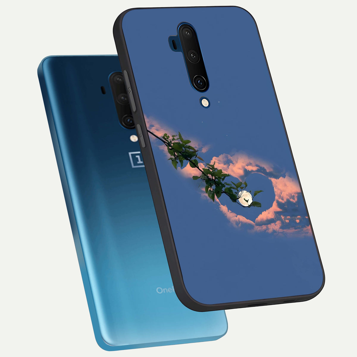  Sky Under Tree phone case For OnePlus 7T Pro showing premium glass back cover with detailed artwork