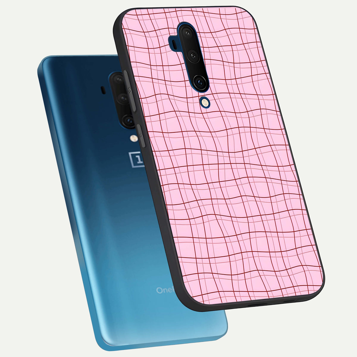  Soft Grid Bliss phone case For OnePlus 7T Pro showing premium glass back cover with detailed artwork