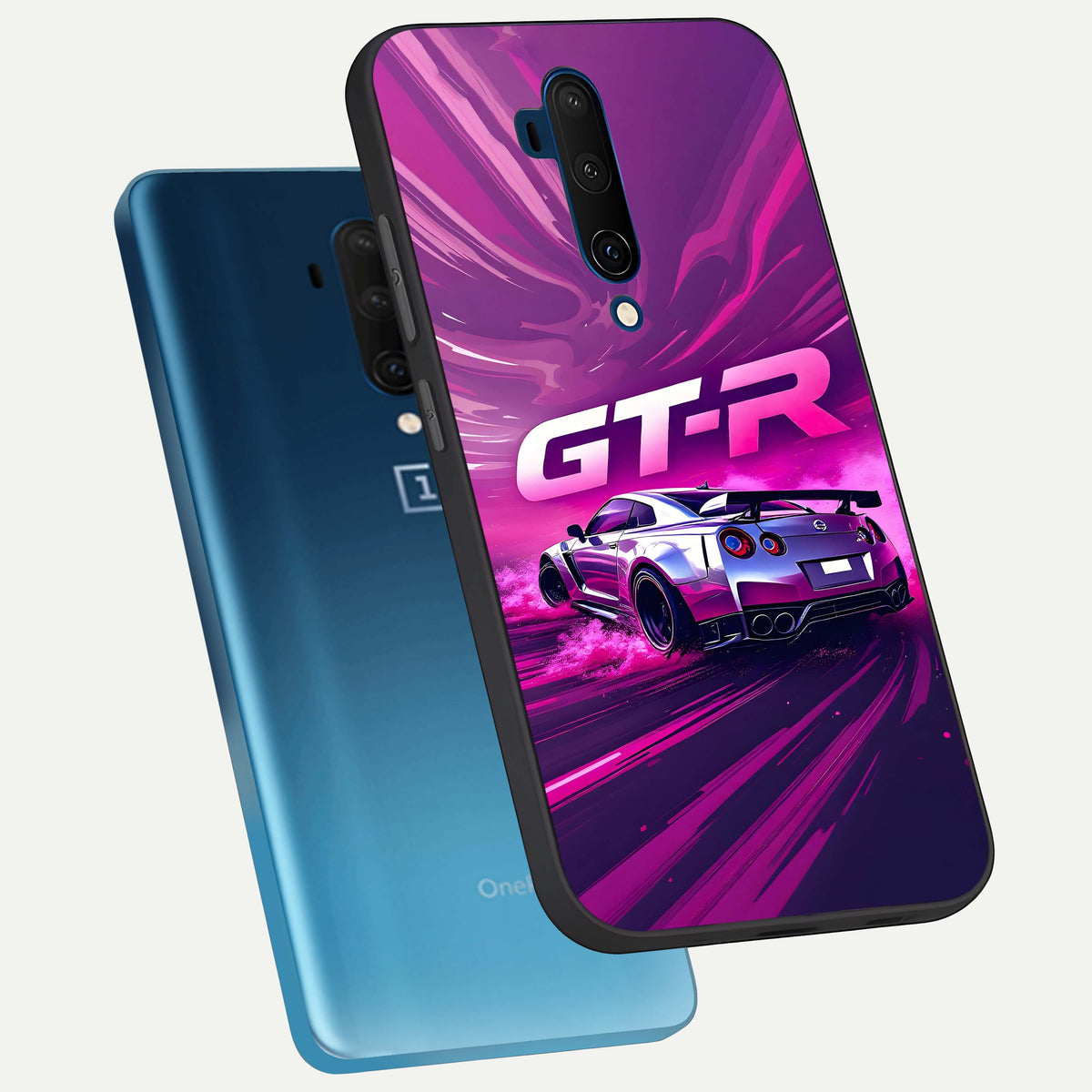  Speed Drift Legend phone case For OnePlus 7T Pro showing premium glass back cover with detailed artwork