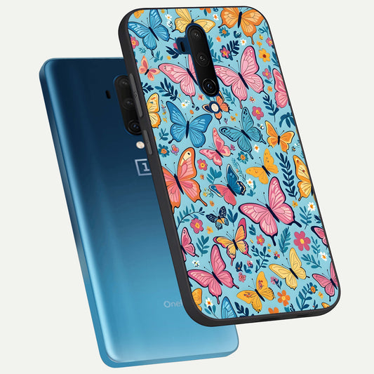  Spring Wing Garden phone case For OnePlus 7T Pro showing premium glass back cover with detailed artwork