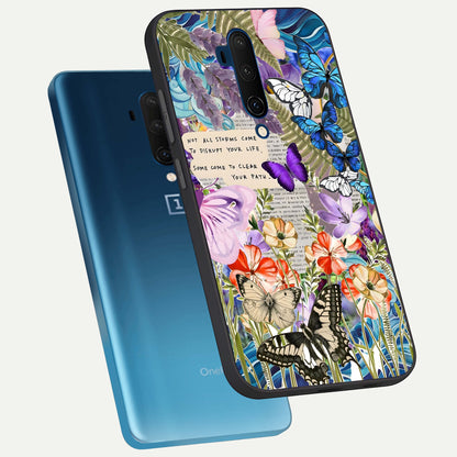  Storm Path Bloom phone case For OnePlus 7T Pro showing premium glass back cover with detailed artwork