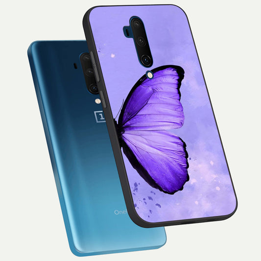  Violet Dream Wing phone case For OnePlus 7T Pro showing premium glass back cover with detailed artwork
