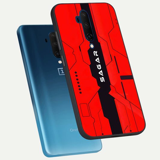  Voltage Rise CYBERPUNK Custom Name phone case For OnePlus 7T Pro showing premium custom name glass back cover