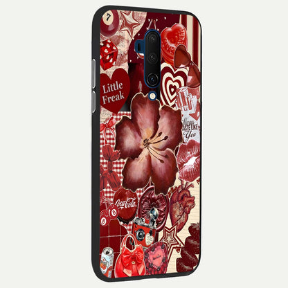  Aesthetic Little Freak back cover For OnePlus 7T Pro slim fit glass case with vibrant aesthetic design