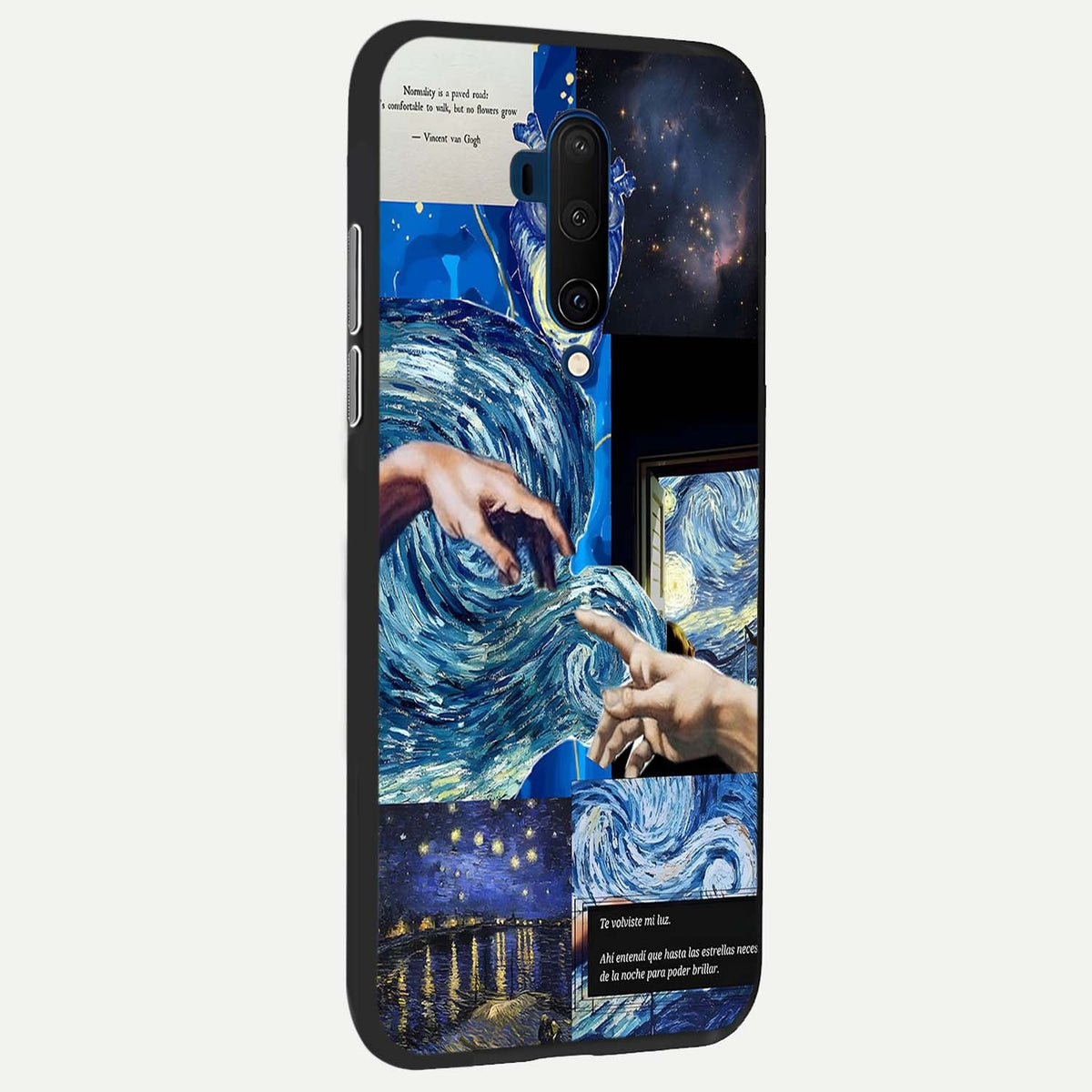  Aesthetic Vando Hands back cover For OnePlus 7T Pro slim fit glass case with vibrant aesthetic design