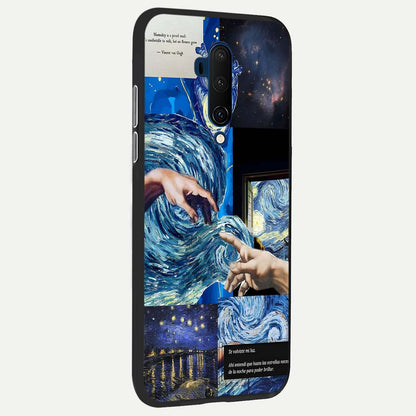  Aesthetic Vando Hands back cover For OnePlus 7T Pro slim fit glass case with vibrant aesthetic design