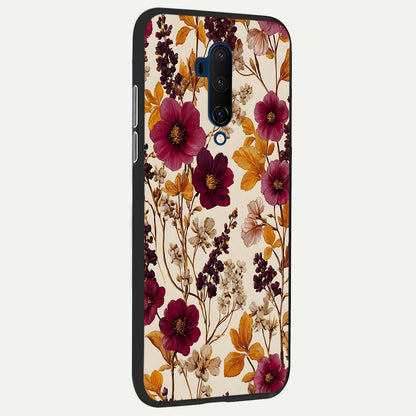  Autumn Wine Bloom back cover For OnePlus 7T Pro slim fit glass case with vibrant aesthetic design