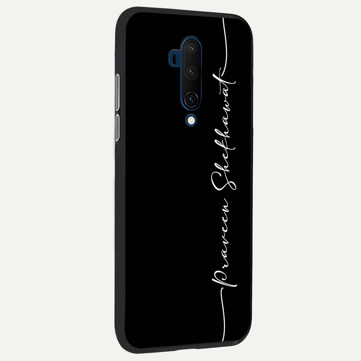  Black Tune Custom Name back cover For OnePlus 7T Pro slim fit glass case with vibrant aesthetic design