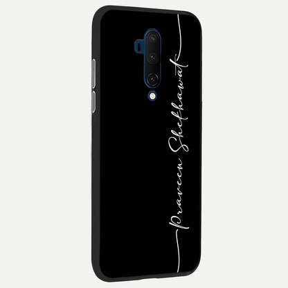  Black Tune Custom Name back cover For OnePlus 7T Pro slim fit glass case with vibrant aesthetic design