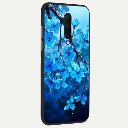  Blue Blossoms Branch back cover For OnePlus 7T Pro slim fit glass case with vibrant aesthetic design