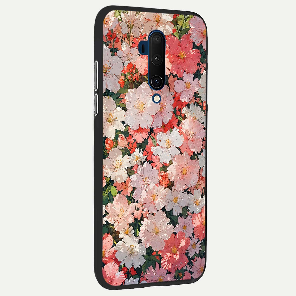  Blush Bloom Field back cover For OnePlus 7T Pro slim fit glass case with vibrant aesthetic design