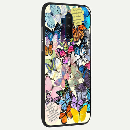  Butterflies Petal Dream back cover For OnePlus 7T Pro slim fit glass case with vibrant aesthetic design