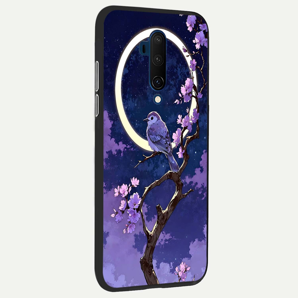  Celestial Bird Blossom back cover For OnePlus 7T Pro slim fit glass case with vibrant aesthetic design