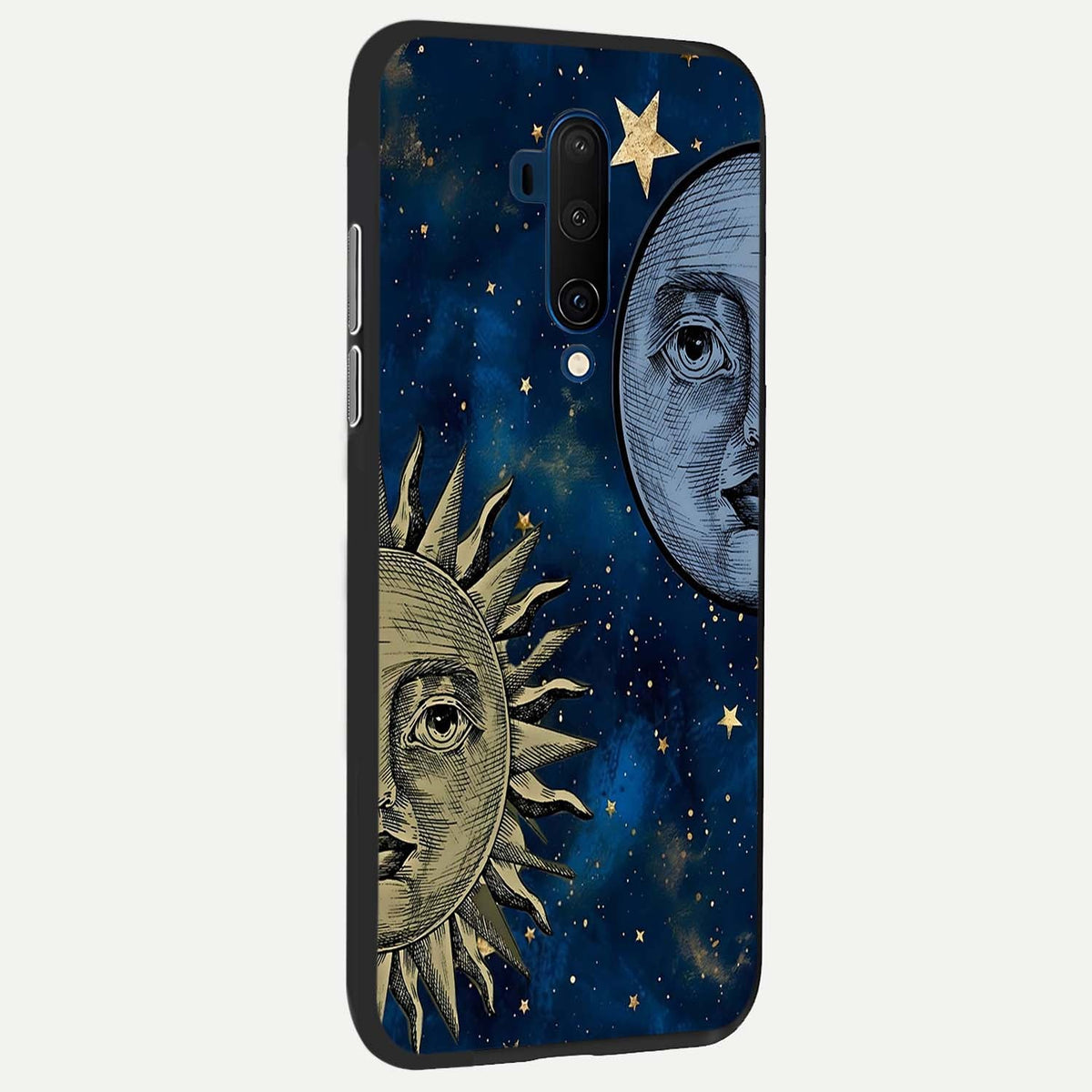  Celestial Moon With Sun back cover For OnePlus 7T Pro slim fit glass case with vibrant aesthetic design