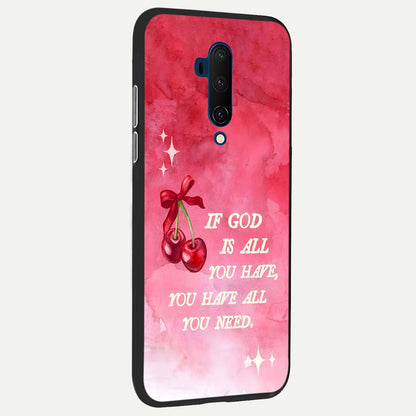  Cherry Quote back cover For OnePlus 7T Pro slim fit glass case with vibrant aesthetic design