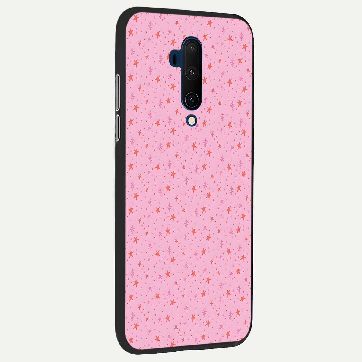  Cosmic Pink Sparkle back cover For OnePlus 7T Pro slim fit glass case with vibrant aesthetic design